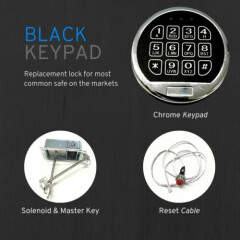  Gun Keypad Safe Electronic Lock with Solenoid Master Key Safe Lock Replacemen
