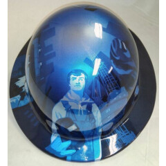 Fibre Metal E-1RW-AWC-BE Blue, Full Brim Thermoplastic Welder Style Hard Hat 