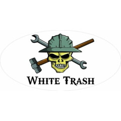 3 - White Trash Skull Oilfield Roughneck Hard Hat Helmet Sticker H323