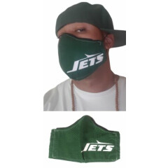 NY JETS Washable (Adult or Kids) Handmade Cotton Face Mask with FILTER POCKET