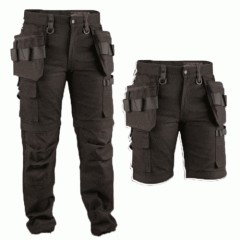 Dunderdon Workwear P7 Cordura Convertible Work Pants Trousers/Shorts Black 36x32