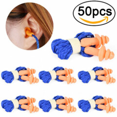 10X Soft Silicone Corded Ear Plugs Reusable Hearing Protection Earplugs 201^m^
