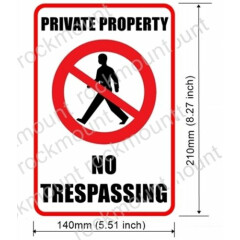 2 PRIVATE PROPERTY NO TRESPASSING Window Door Wall Warning Vinyl Sticker Decal