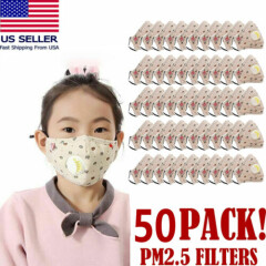 50 Pack Cotton Face Mask Washable For Children Bright Brown Bear Pattern