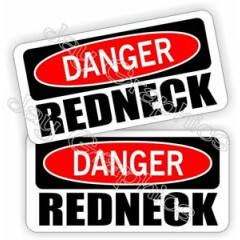 Hard Hat Stickers | DANGER REDNECK | Funny Helmet Decals Labels Rebel Southern