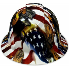 Custom Capitalism Forever Patriotic Design Vented Acerpal Full Brim Hard Hat