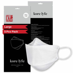 Face Covering - White Large - 10 PCS Reclosable Package - Made in Korea