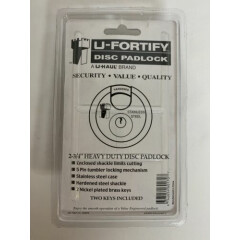 U-Fortify Disc Padlock 2.75” Stainless New!