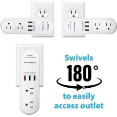180 Degree Swivel, Power Surge Protector, Electric Charging Station - Brand New