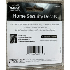 10 Sabre HS-SD Home Security Decals, Plastic, Red