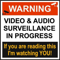 "WARNING VIDEO & AUDIO SURVEILLANCE" SIGN Peel & stick decal FOR WINDOW or Wall