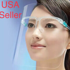 2 set Face Shield Full Cover Clear Glasses Face Protector Reusable Anti-fog 
