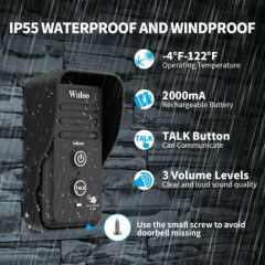 0.5 Mile Wireless Doorbell Intercom System Home Security Rechargeable Waterproof