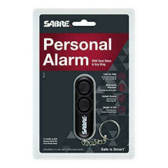 SABRE PA-01 Personal Self-Defense Safety Alarm on Key Ring with LOUD Dual Alarm
