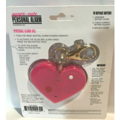New BlingSting Personal Alarm Pink Glitter Heart Keychain Clip Safety TSA