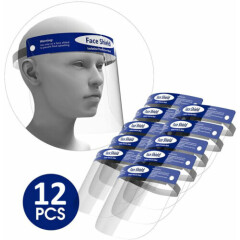 12-pcs Face Shield Screen Safety Protective Eye Splash Proof Full Head-Mounted