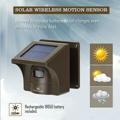 Solar Driveway Alarm System Wireless Long Range Outdoor Motion Sensor Detector