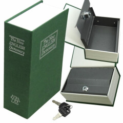 Dictionary Diversion Book Safe w/ Key Lock ~ Metal ~ Green (Large)
