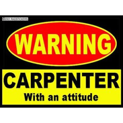 Carpenter with an attitude, Hard hat sticker CC-1