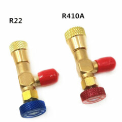 2pcs R22 R410A Refrigeration Charging Adapter For 1/4" Safety Valve Service C#