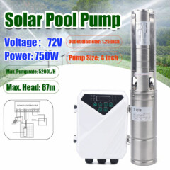 MPPT Controller 4" DC 72V 1HP Deep Bore Well Submersible Solar Water Pump