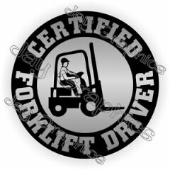 Certified Forklift Driver Hard Hat Sticker Decal Tow Motor Operator Pallet Jack