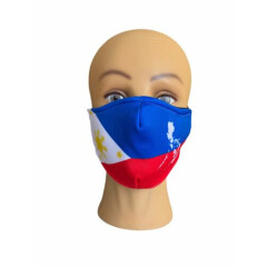 Philippines Flag Mask for Kids, Filter Pocket, Nose Wire, Adjustable Elastic