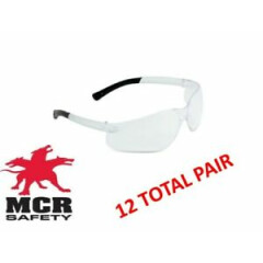 MCR CREWS BK110 BEARKAT CLEAR SAFETY GLASSES - 12 PAIR PACK!!!