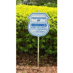 Home Alarm Yard Security Reflective Sign with Post and Window Decal Stickers