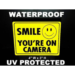 10 WATERPROOF STORE SMILE SECURITY SURVEILLANCE CCD CAMERAS WARNING STICKERS LOT