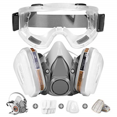 14 in 1 Respirator Mask,Half Facepiece Gas Mask with Safety Glasses Reusable