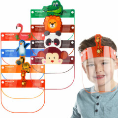 8-Pack Kids' Protective Safety Face Shields Reusable Clear Cover Cartoon Designs