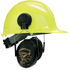Tasco 2951 Hard Hat Mounted Ear Muffs, 26 Db, Golden Eagle, Black
