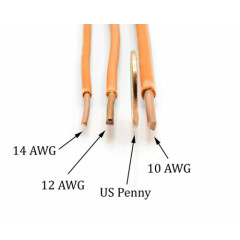 THHN / Building Wire - Orange Jacket - 12 Gauge Solid Copper UL UV - 25 Ft