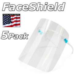 5 Pcs Face Shield Reusable Full Face Mask Cover Glasses Anti Splash Safety 