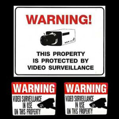 LOT OF HOME SECURITY SURVEILLANCE CAMERA WARNING YARD SHED SIGN+WINDOW STICKERS