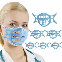 1 3D mask bracket silicone inner support frame resuable washable BreathableBlue