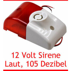 Siren With Alarm Light 105 Decibel 12V 12 Volt UV Resistant Simple Installation