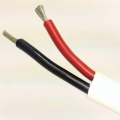 16/2 AWG Gauge Marine Grade Wire, Boat Cable, Tinned Copper, Flat Black/Red