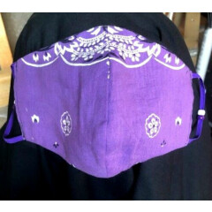 ***Purple Bandana*** REVERSIBLE Cotton Face mask (handmade)