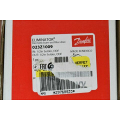 NEW Danfoss Eliminator 023Z1009 Hermectic Burn-Out Filter Drier 1/2" Odf In/Out