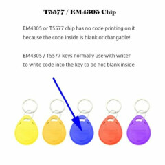 50pcs Blank Key Tag RFID Chip Ring Cards Tags KeyTag Rewritable Key Chain Tags