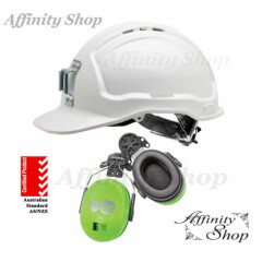 Mining Ratchet Hard Hat & Wave Earmuff Combo Aus Made Helmet +Earmuffs AS/NZS