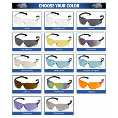 Pyramex Ztek Safety Glasses Work Eyewear Choose Your Lens Color ANSI Z87+