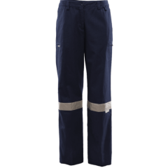 Workhorse WOMEN'S REFLECTIVE TAPE CLASSIC TROUSER Navy- Size 8, 10, 12 Or 14