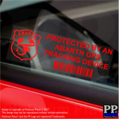 5 x ABARTH GPS Tracking Device Security BLACK Stickers-Car Alarm Warning Tracker