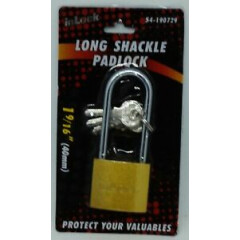 Heavy Duty inLock Quality Long Shackle Padlock Steel Shackle 40 mm Lock NIP