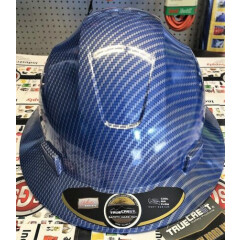 HDPE Hydro Dipped FG Blue Silver Full Brim Hard Hat with Fas-trac Suspension