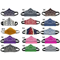 Bandana Face Mask Double Protection Layer with Pocket 