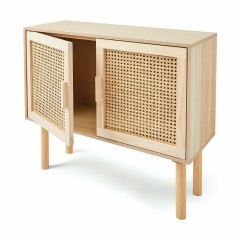 New Rattan Sideboard Buffet Handmade Natural Woven Cane Solid Timber Wood AU.